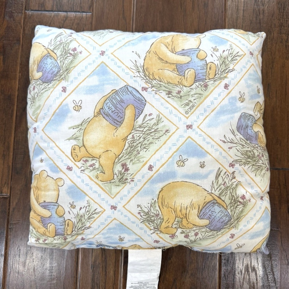 Vintage 90s Disney Winnie the Pooh Classic Pillow Honey Pot‎ Made in USA 16x16